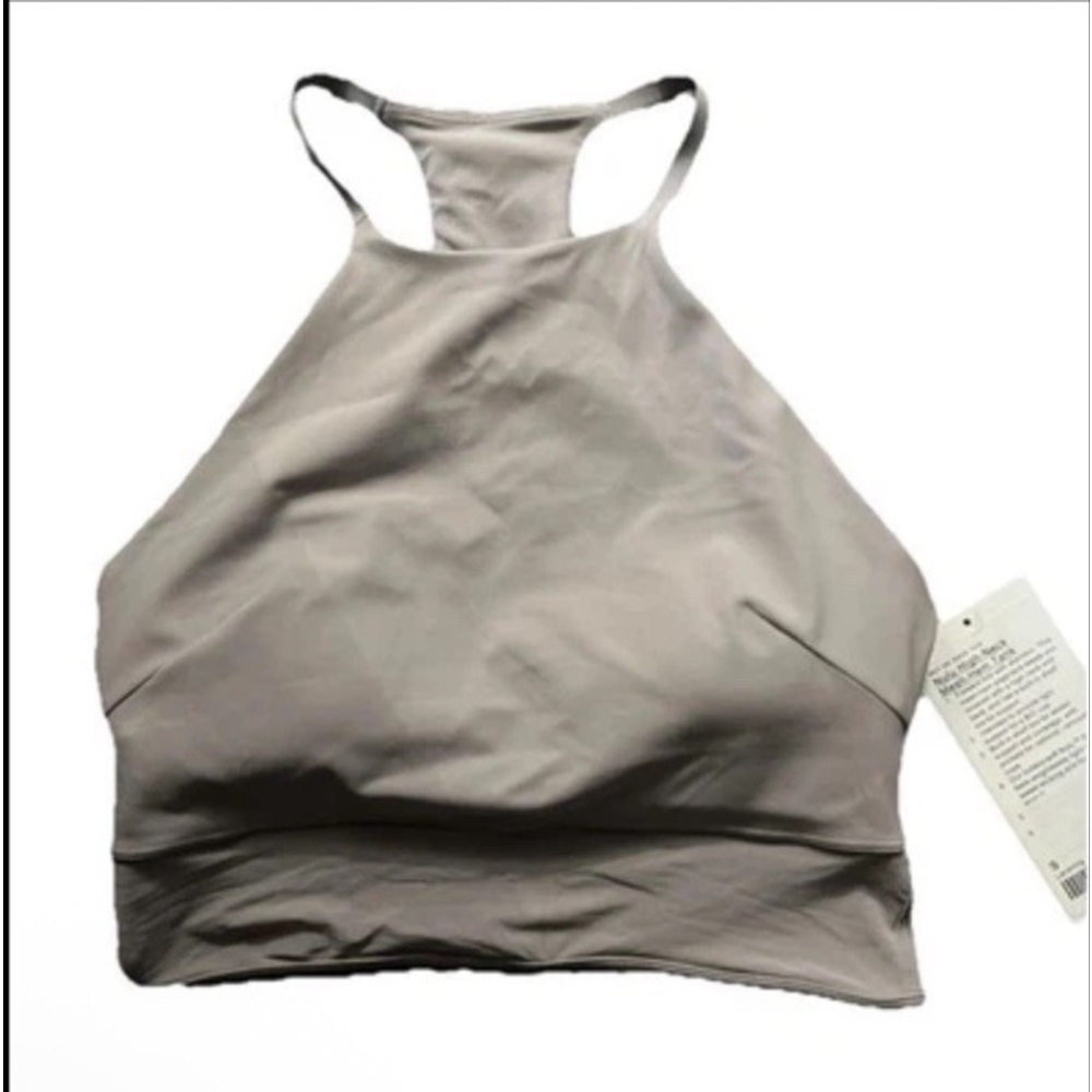 NWT SALE! Lululemon Nulu High-Neck Mesh-Hem Tank / Bra LW1FTTS Small Mauve 78$ - Picture 5 of 8